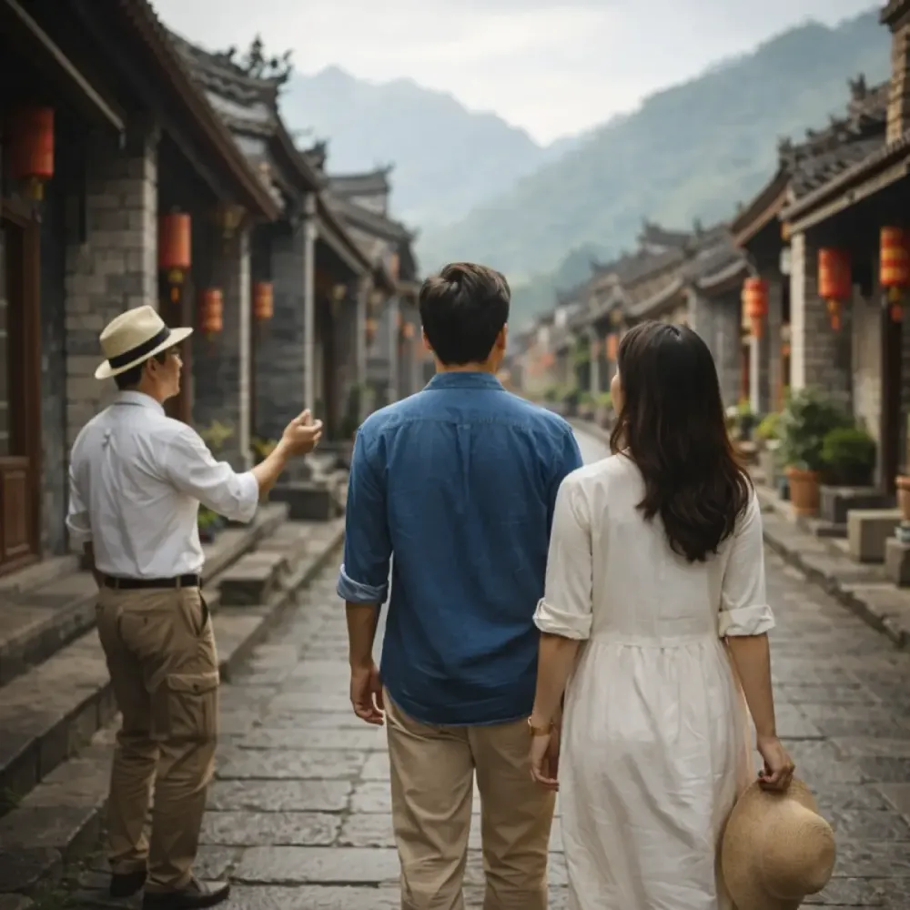 Cinematic China travel scene